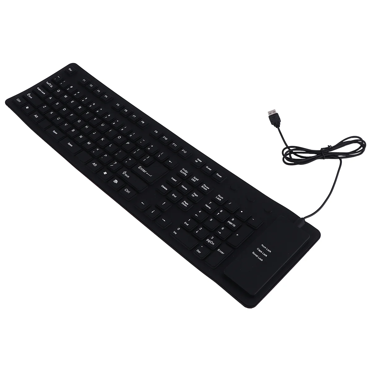 

Ultra Thin 109-Key Keyboard USB Wired Waterproof Dustproof Oil Resistant Flexible Silicone Folding for Pc Notebook