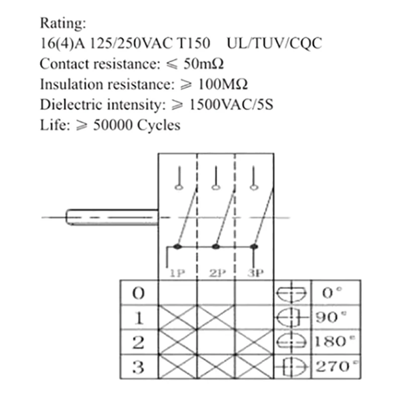 Joli de contrôle de température de four électrique, interrupteur de four, cuisinière distante, bouton à 6 broches, 4 positions de vitesse, 16A, T150, AC