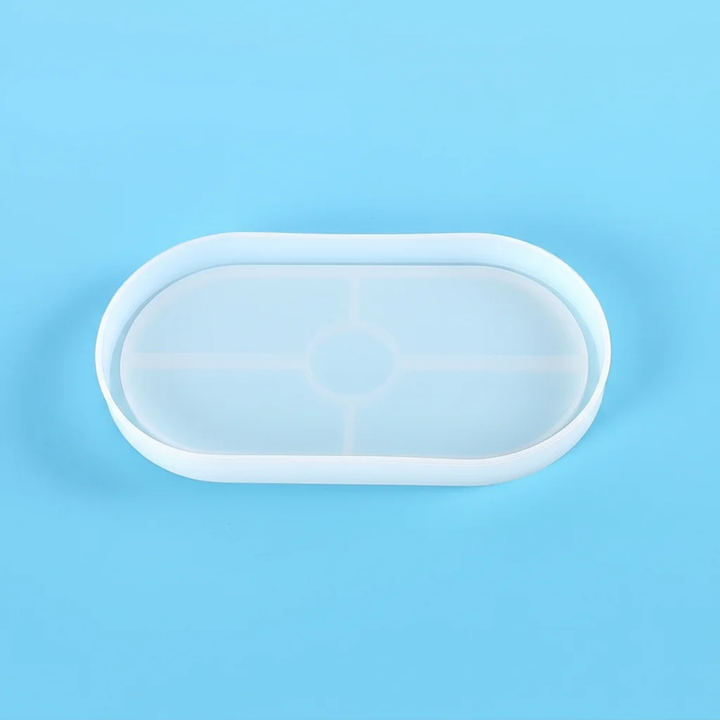 

Silicone Oval Coaster Mold For DIY Crystal Epoxy Resin Cup Coaster Tray Storage