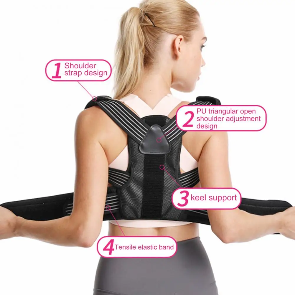 Posture Corrector Adjustable Quick Effect Elastic Widened Strap Multipurpose Support Back Polyester Women Men Back Brace Support