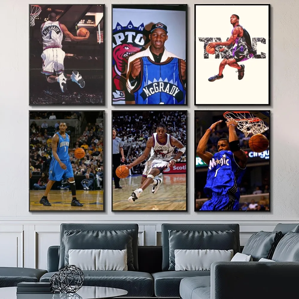 T-Tracy M-McGrady Poster Self-adhesive Art Waterproof Paper Sticker Coffee House Bar Room Wall Decor