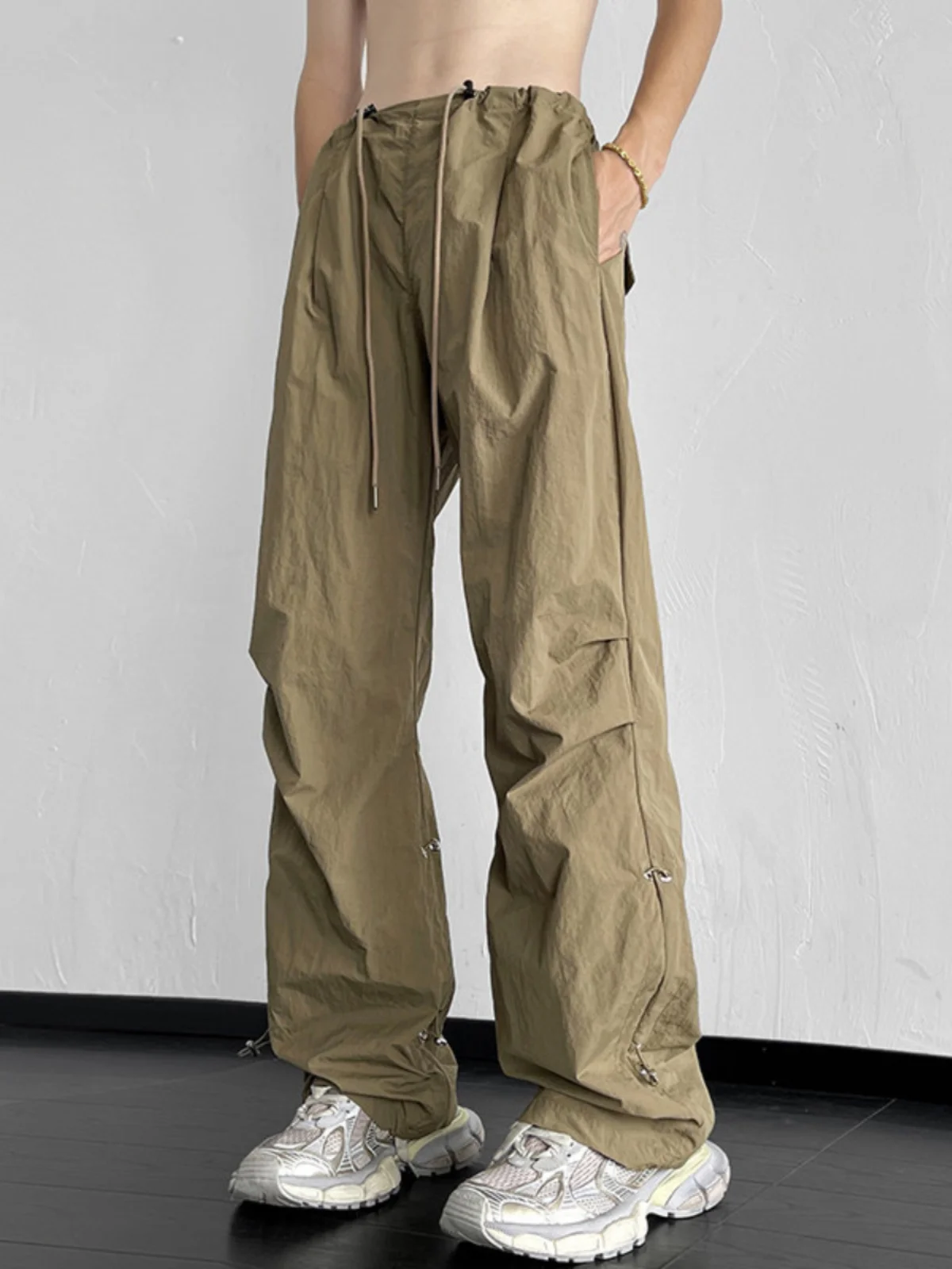 

Retro Japanese Sle Men's Summer Thin Straight Leg Workwear Pants High Street Vibe Trendy Brand Slim Fit Casual Trousers