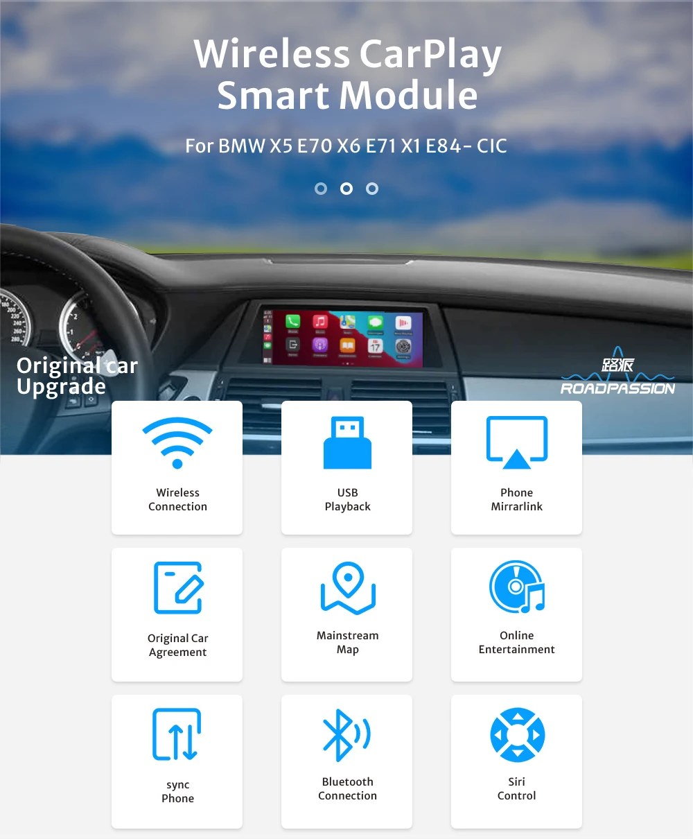 Wireless Carplay Android Auto For B M W 5 3 Series X3 E60 X5 X6 E84 Original Screen Upgrade Navigation Mirrorlink Car DVD Player