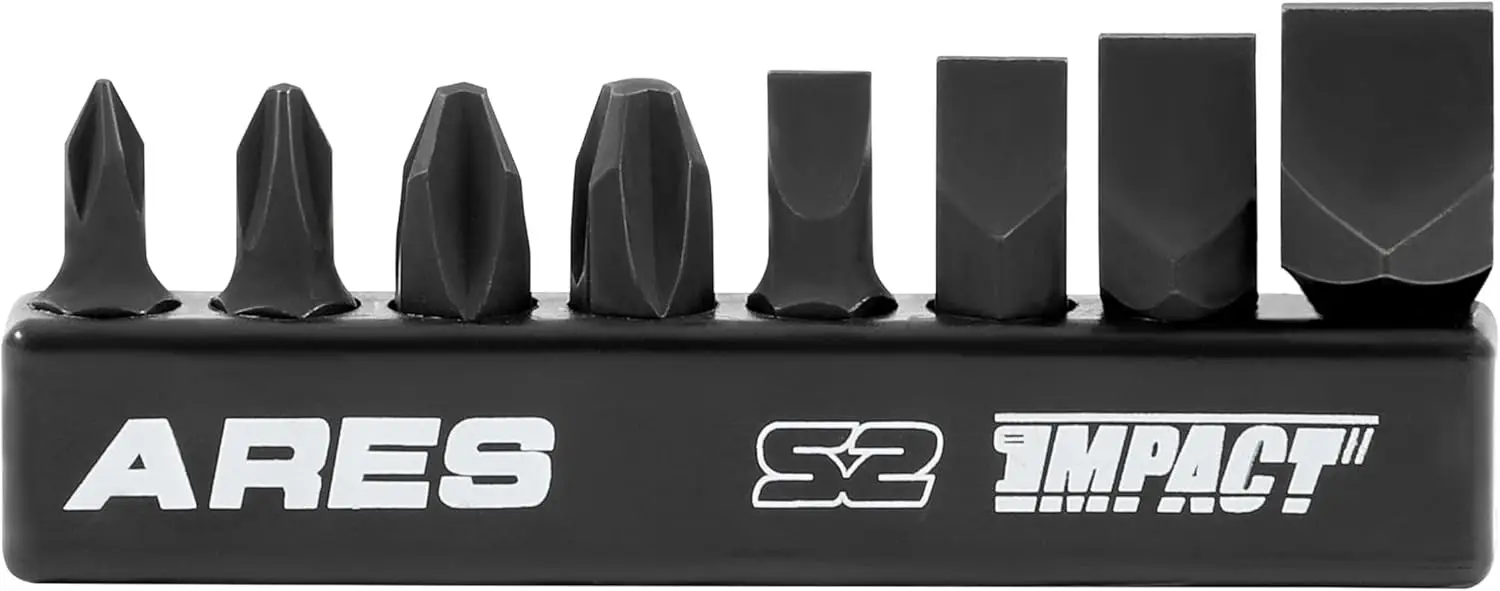 

8-Piece S2 Steel Impact Driver Bit Set - Phillips & Slotted Bits - High Alloy Construction