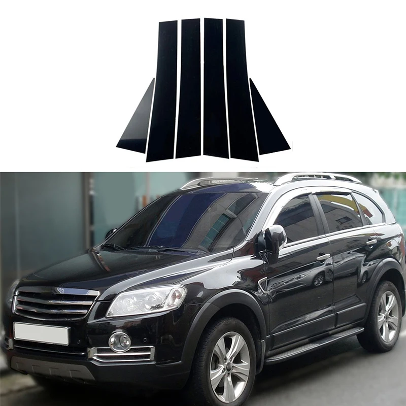 Fit For Chevrolet Captiva 2007-2018 2017 2016 Door Side Pillar Posts Door Side Window Decoration Sticker Cover Gloss Paino Black