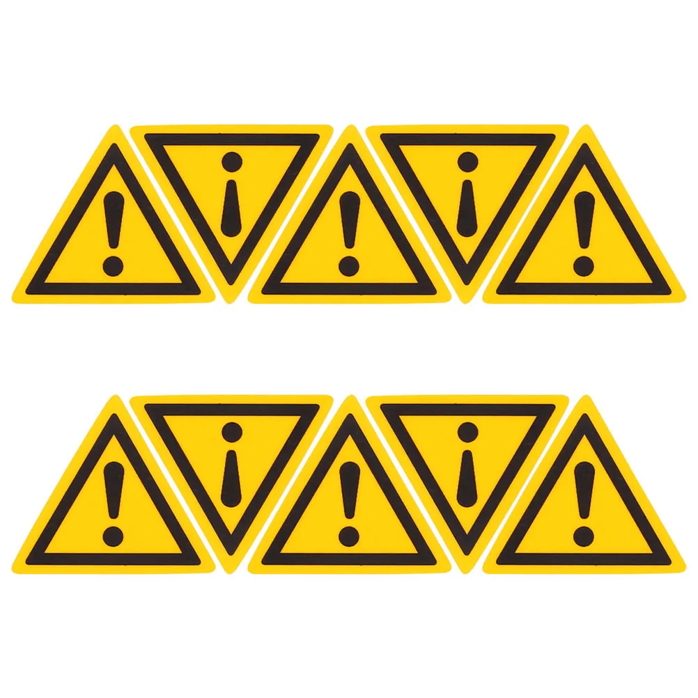 

10Pcs Self Adhesive Safety Sticker Exclamation Mark Caution Label for Machinery Equipment High Visibility Warning Sign