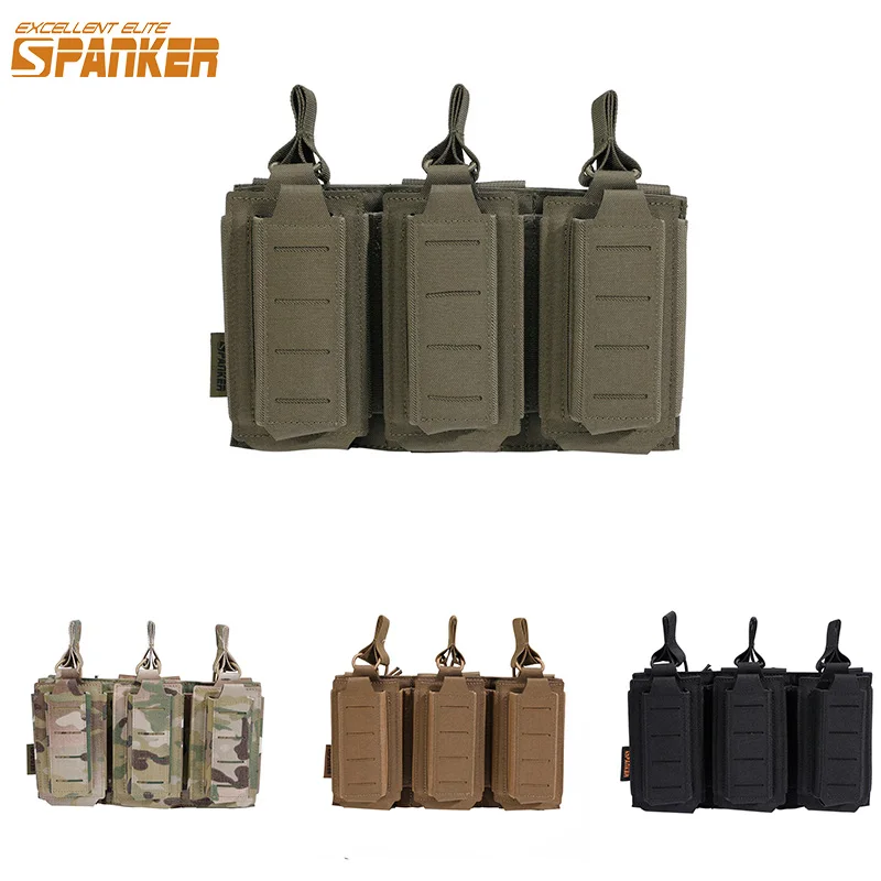 

Tactical Molle Magazine Pouch Tactical Pouch Triple Rifle Pistol Mag Pouch 2-Layer Cartridge Holder for M4 M14 M16 AK AR