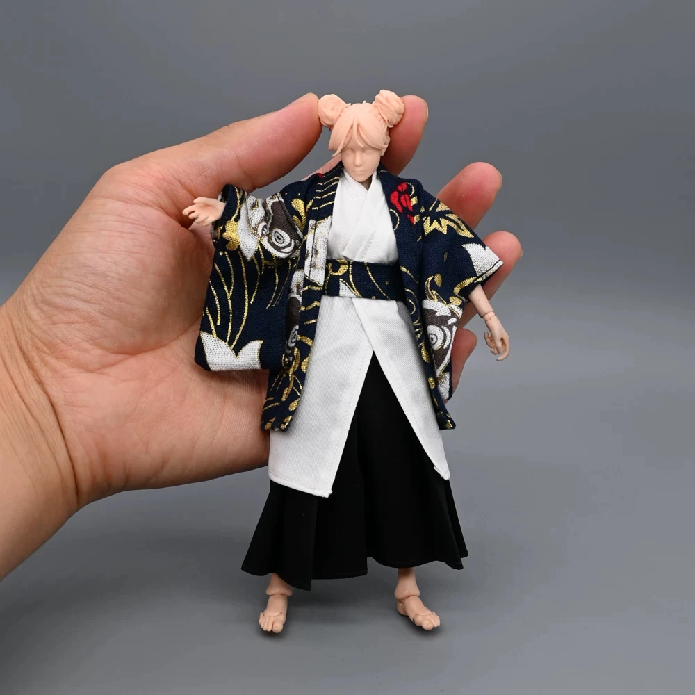 1/12 Scale Japanese Ronin Samurai Attire Kimono Haori Clothes Model Fit 6
