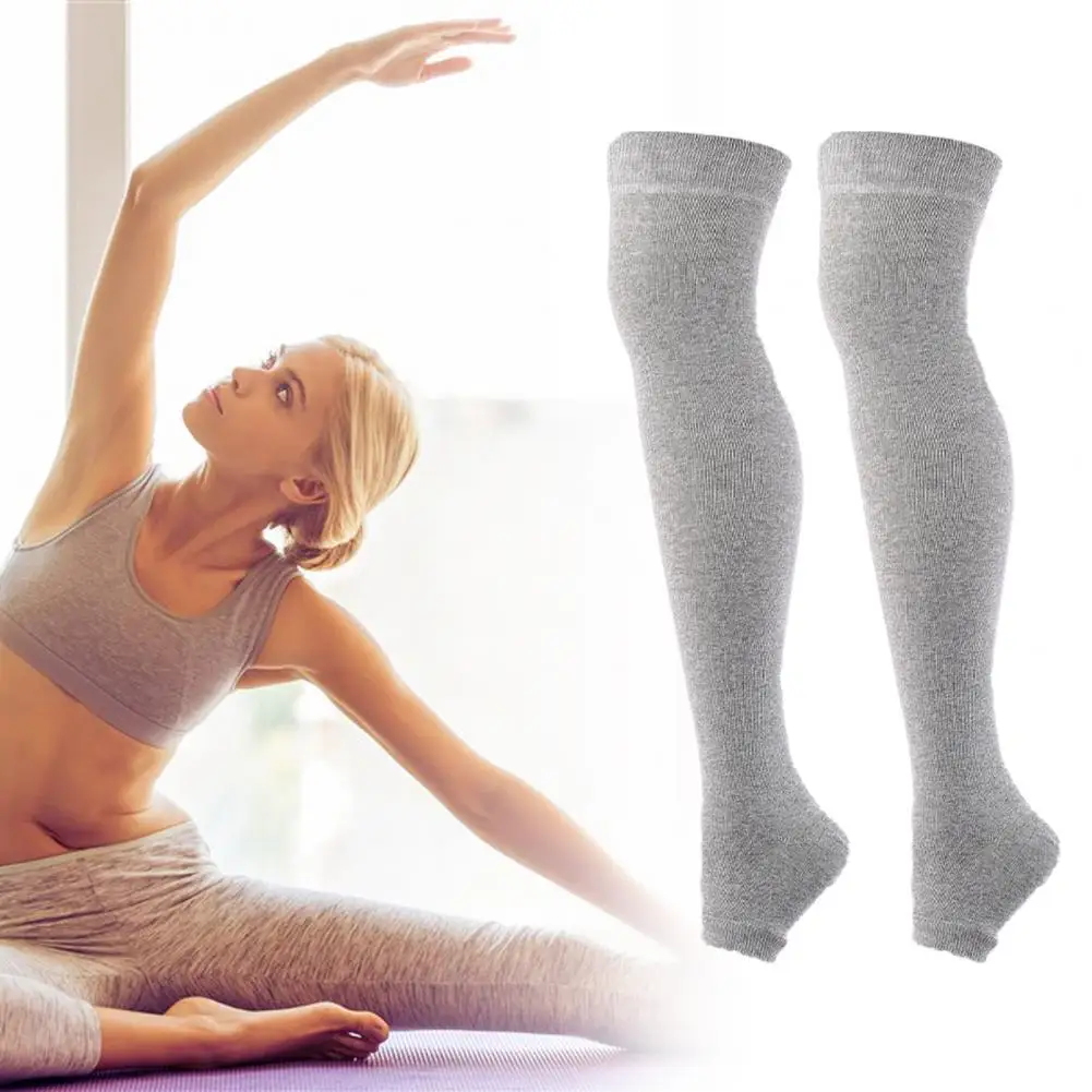 1Pair Thigh Stocking Breathable High Elasticity Exercise Costume Widen Welts Yoga Compression Socks for Yoga