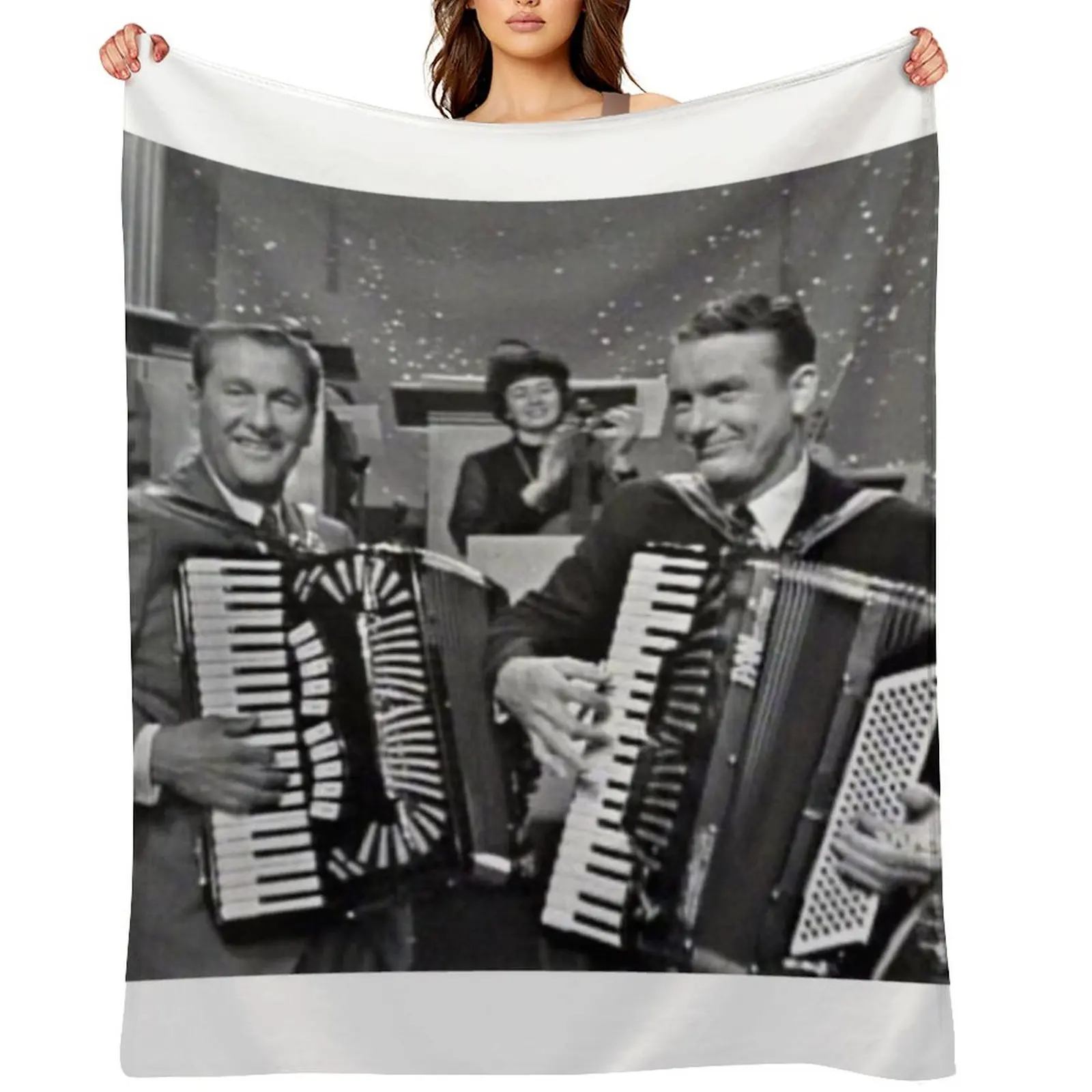 

Lawrence Welk & Myron Floren Throw Blanket Custom for winter Summer Beddings Extra Large Throw Blankets
