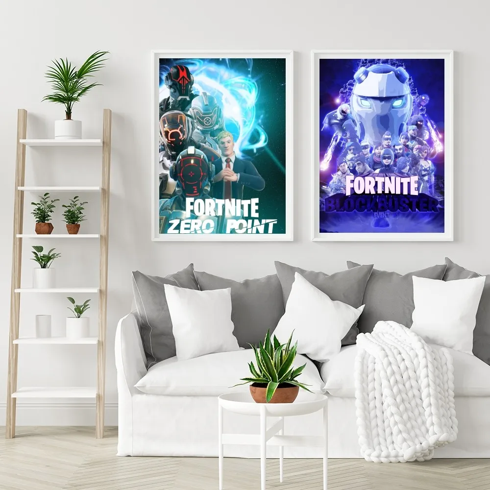 1pc F-Fortnites Game Poster Good Quality Prints And Posters Vintage Room Home Bar Cafe Decor Aesthetic Art Wall Painting