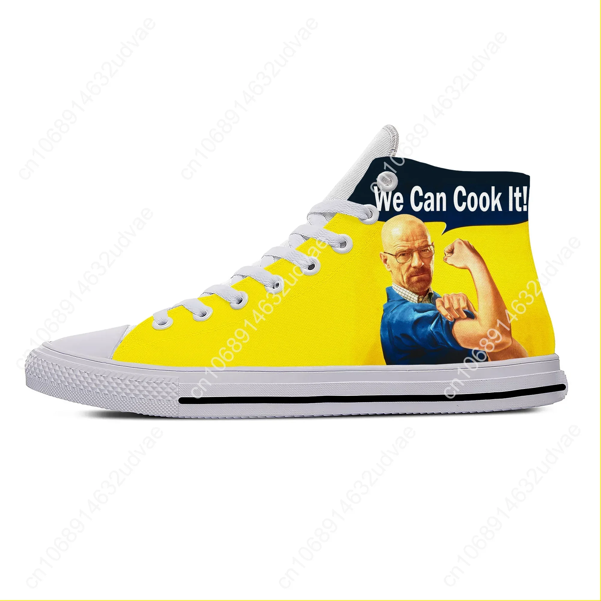 Movie Breaking Bad High Top Sneakers Mens Womens Teenager Casual Shoes Canvas Running Shoes 3D Print Breathable Lightweight shoe