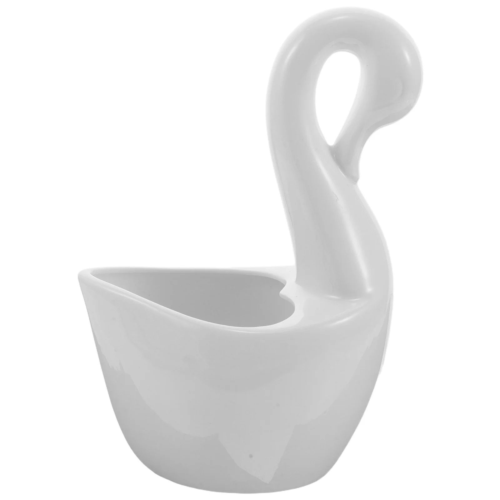 

Swan Base Ceramic Cutlery Holder for Kitchen Countertop Flatware Organizer Spacious Spoon Fork Storage Rack Dining Table Utensil