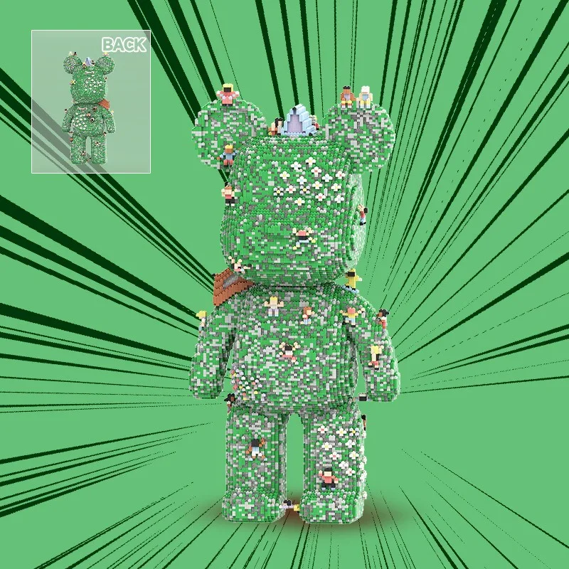 80Cm Super Big Bear Building Block 2025 New Adult Version Difficult Ornament Living Room Surprise Gift Boys and Girls Toys