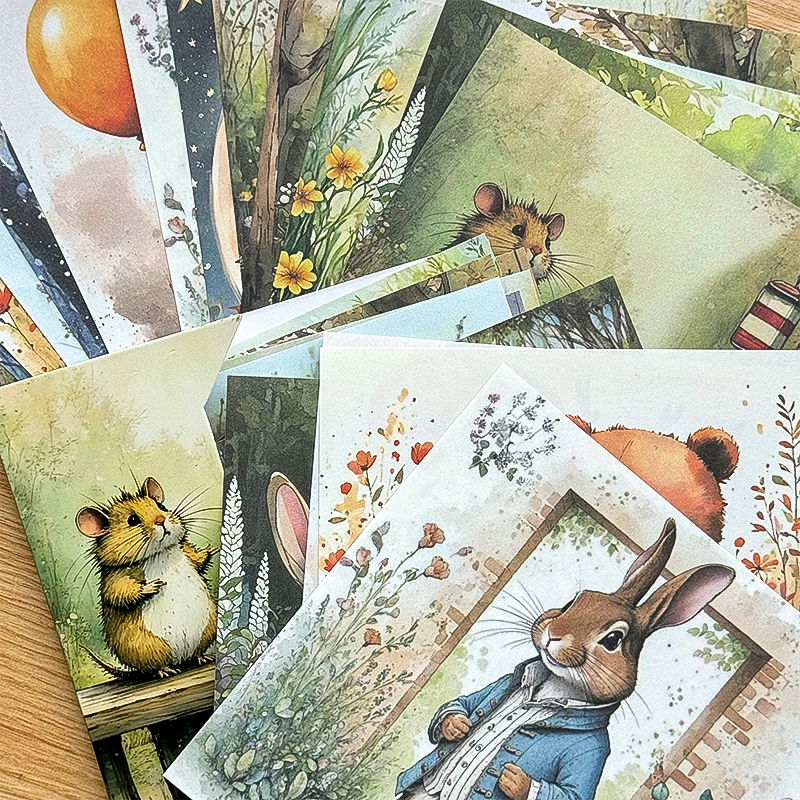 MR กระดาษ 24 แผ่น/ถุง Forest Encounters วัสดุกระดาษ DIY กรอบรูปสมุดภาพนิตยสารคู่มือ Backing พื้นหลังกระดาษ