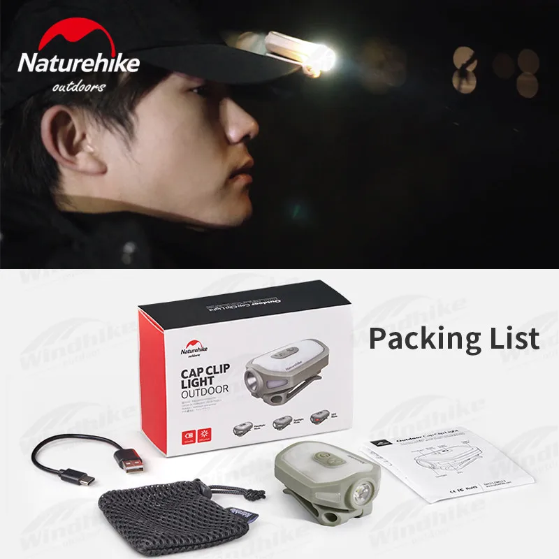 Naturehike Outdoor Hat Clip Light Mini Ultralight Headlamp Portable Camping Led Headlights Adjustable Equipment Night Fishing