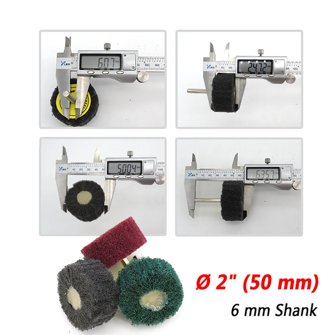 6mm Shank Sanding Wheel Diameter 25-70mm Nylon Fiber Abrasive Scouring Buffing Polishing Wheel 180# 240# 320# 400# 800#