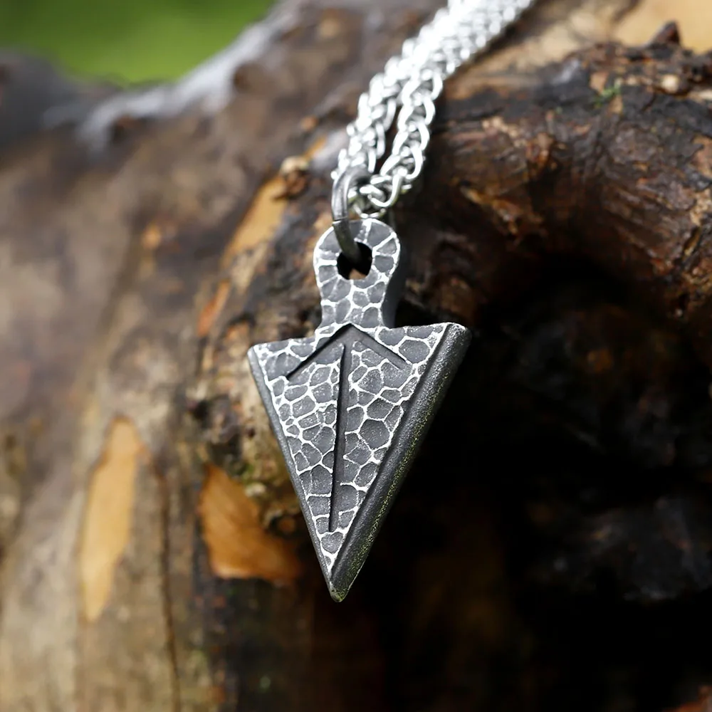 New Fashion Stainless Steel Viking Triangle Rune Ordin Amlutes Pendant For Men Vintage Jewelry Dropshipping