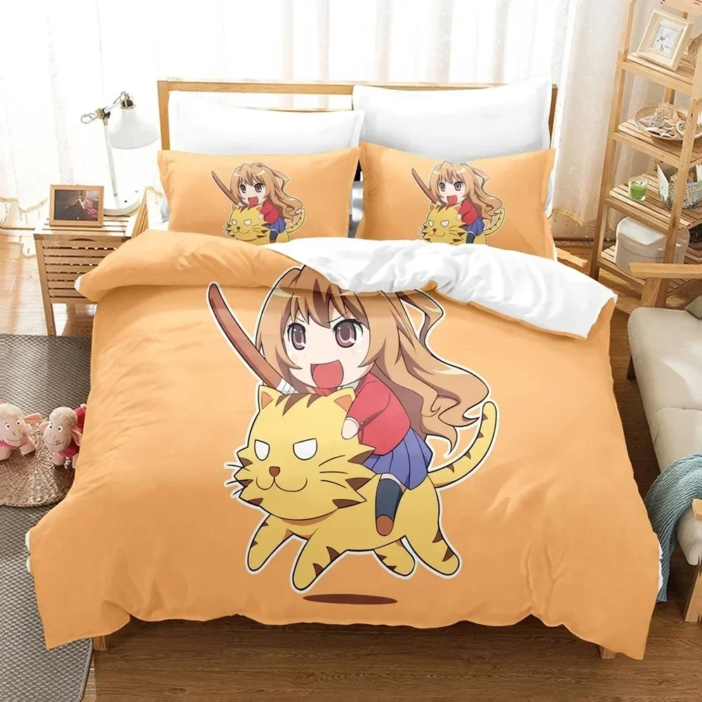 

New Japan 3D Print Anime TIGER×DRAGON! Bedding Sets Duvet Cover Set With Pillowcase Twin Full Queen King Bedclothes Bed Linen