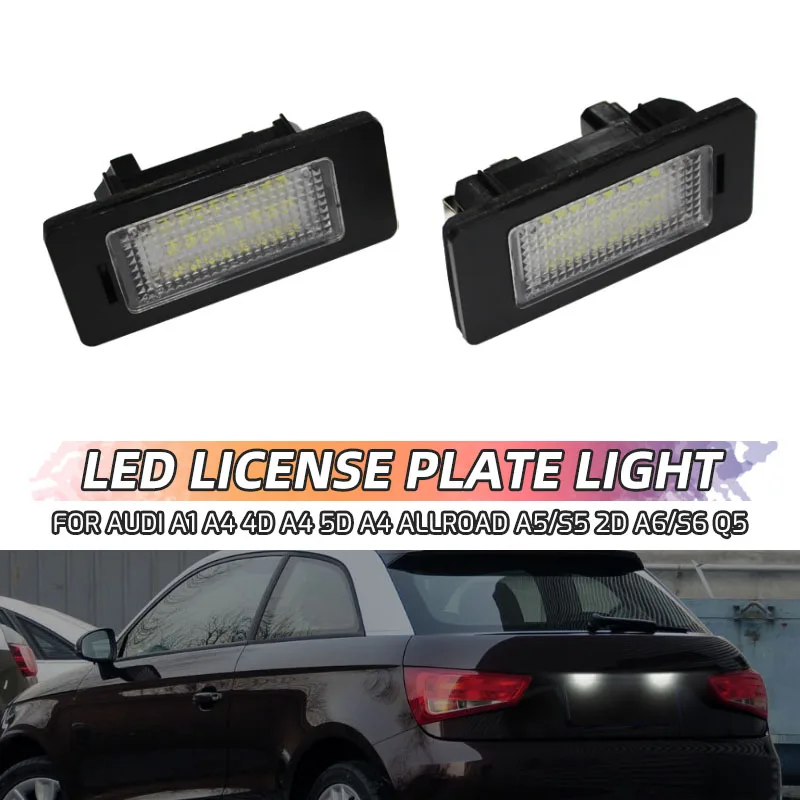 

2-piece Canbus error-free LED license plate lights For Audi A1 A4 B8 4D 5D A5 S5 2D 5D A6 S6 also For Volkswagen Golf and Passat