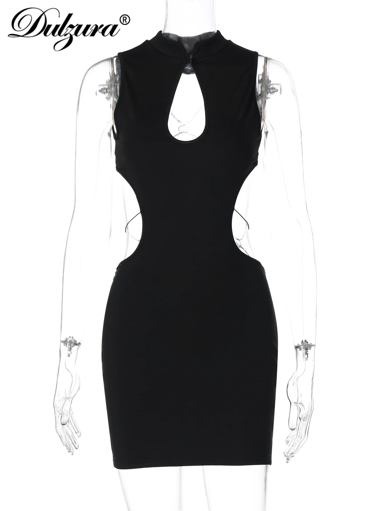 Dulzura 2025 moda de verano Sexy cuello redondo espalda descubierta ajustado ahuecado mariposa decoración correas Mini vestido fiesta Club ropa de graduación