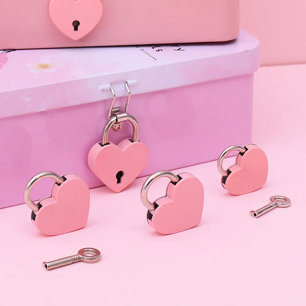 2Pcs Love Heart Padlock Compact Mini Lock Heavy Duty Security Lock for Luggage Suitcase Drawer Cabinet Diary Dorm Door Versatile