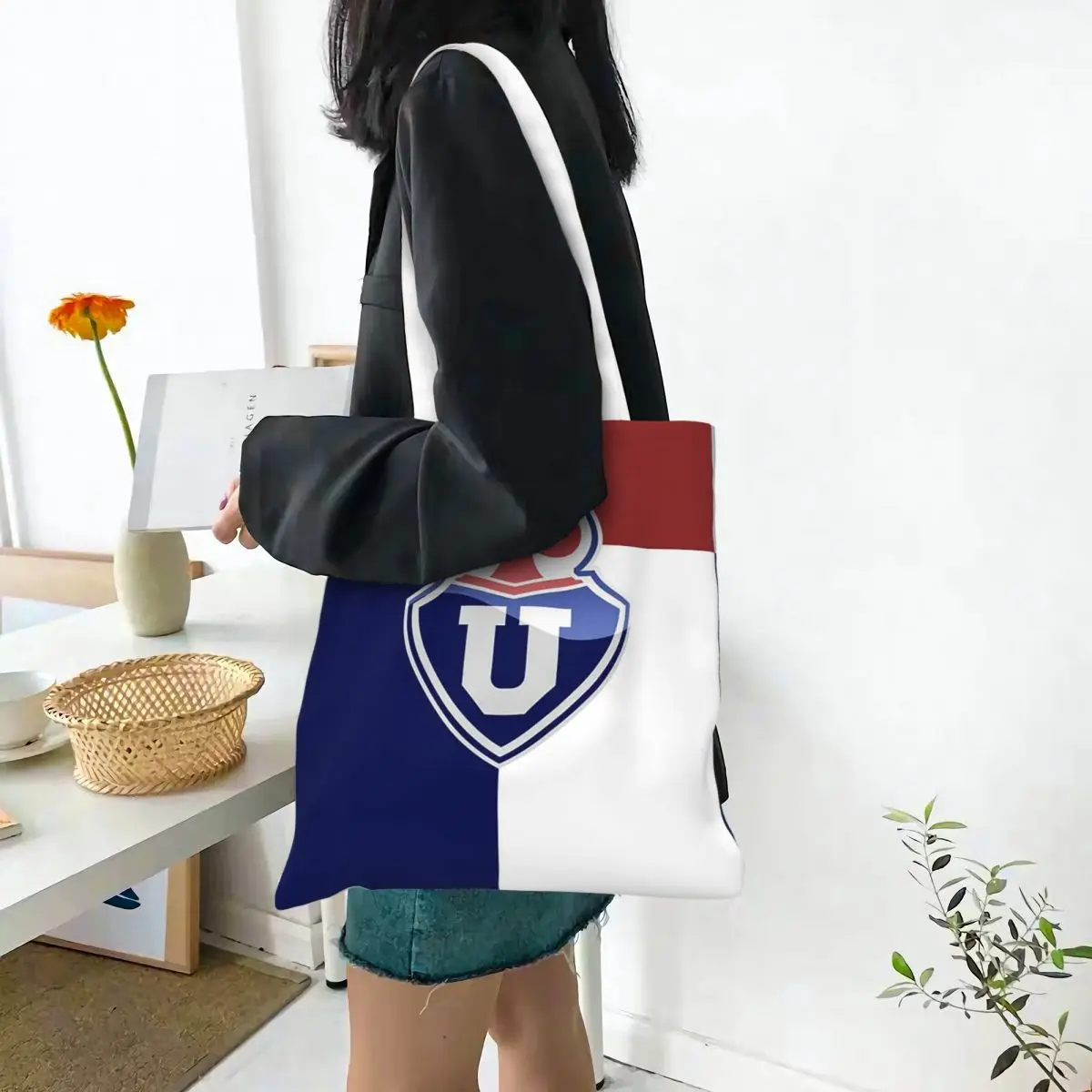 Club Universidad De Chile Copa Chile  Shopping Bags Canvas The Tote Bag Foldable for Women Shoulder Tote Travel Handbag