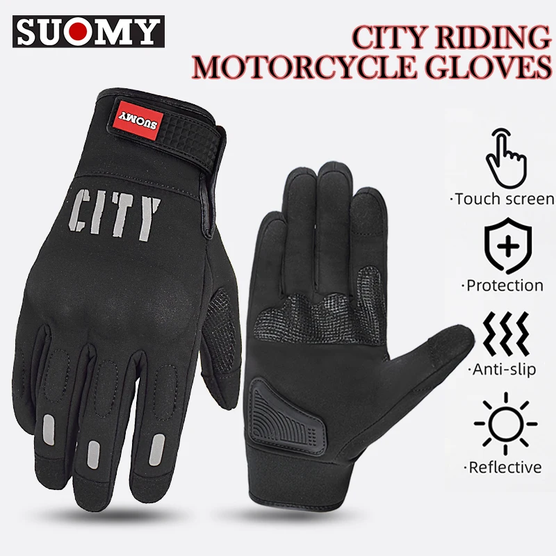 

SUOMY городские мотоциклетные перчатки мужские перчатки для мотокросса с сенсорным экраном противоскользящие мотоциклетные перчатки водонепроницаемые велосипедные перчатки противоскользящие