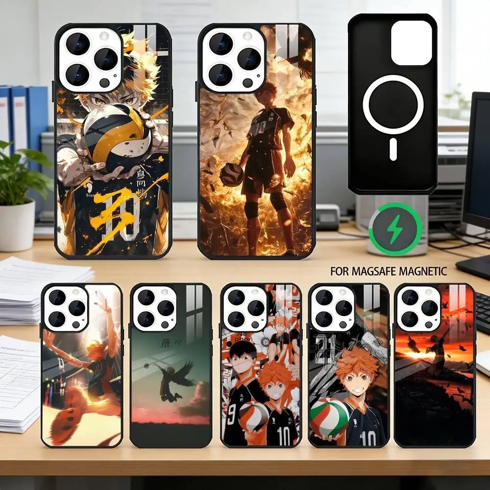 

H-Haikyuu Anime Phone Case For iPhone17,16,15,14,13,12,11 Plus,Pro Magnetic For Magsafe Wireless Charging