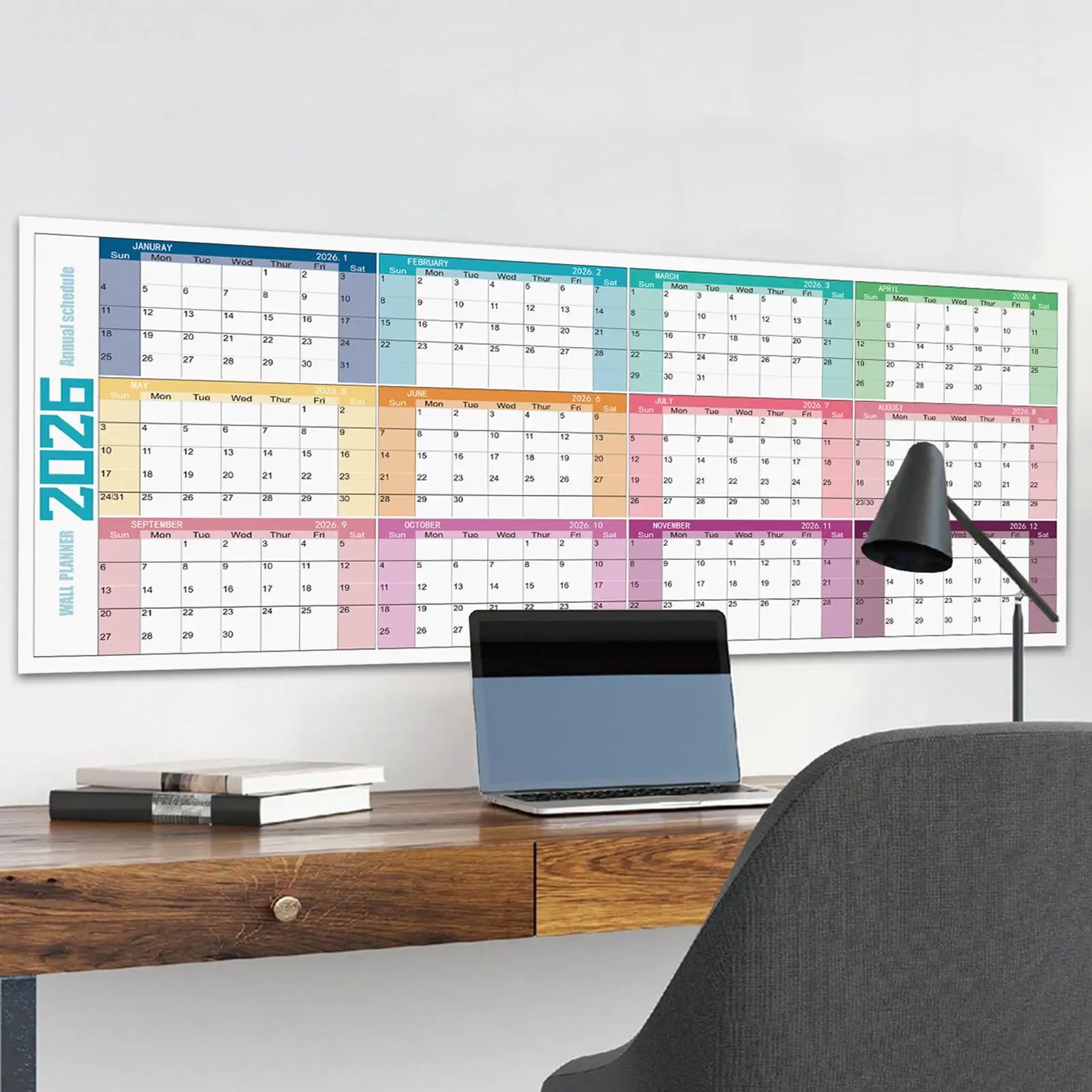 

2026 English Calendar Dry Erase Wall Calendar Agenda Planning Thick Paper 12 Months Roman Decoration Small Grid Calendar