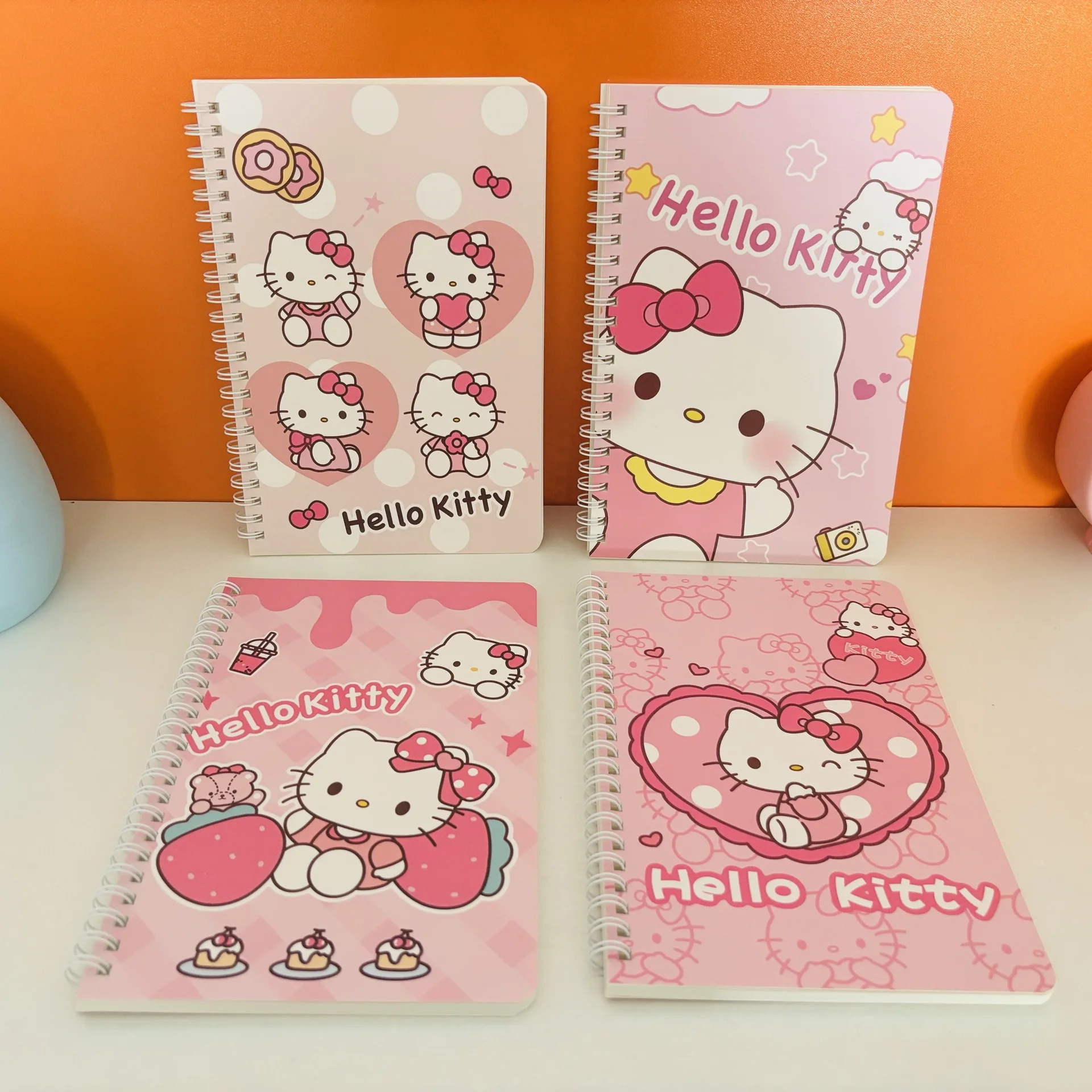 

4pcs Kawaii Sanrio Hello Kitty A5 Coil Notebook Cute Elementary School Homework Notebook Girl Heart Girl Gift