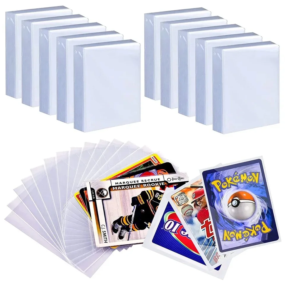 200 Pcs Transparent Playing Card Cover Clear Protector Sleeve Holder For Pokemon Board Game ID Trading Folder Photo Pouch Kit