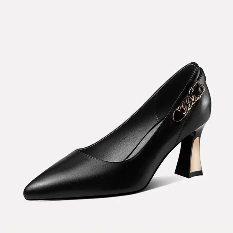 Zapatos De Mujer donna carino nero in pelle verniciata morbida scarpe con tacco a spillo per ufficio moda femminile comode pompe per feste A13