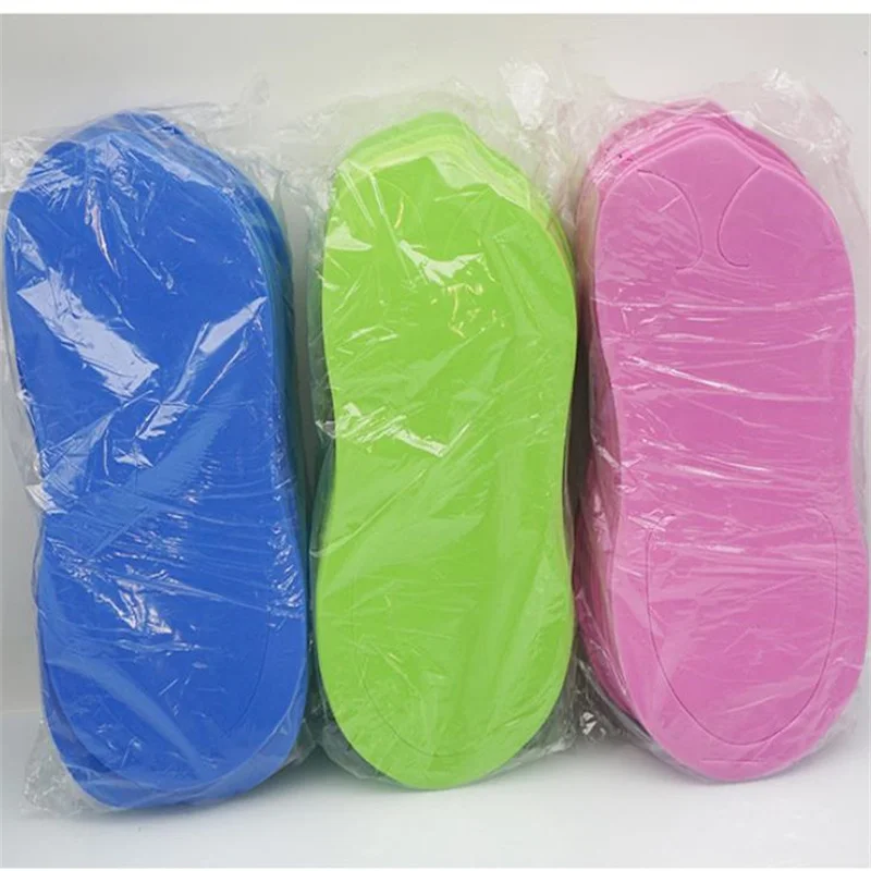 12/24 Pairs Random Color Disposable Foam Slippers Pedicure Slippper For Salon Hotel Pedicure Foot Flip Flop Slippers Wholesale