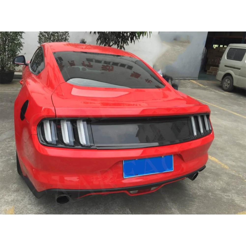 ABS Glossy Black Car Rear Lid Trunk Decklid Panel Cover Kit For Ford Mustang 2015-2023 Car Accessories Carbon Fiber