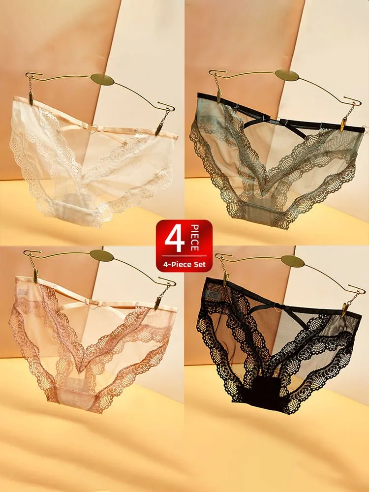 Sexy Lace Low Waist  Panties Women's Underwear Thin Pure Desire Summer New Arrival JIFANPAUL Ladies Innerwear