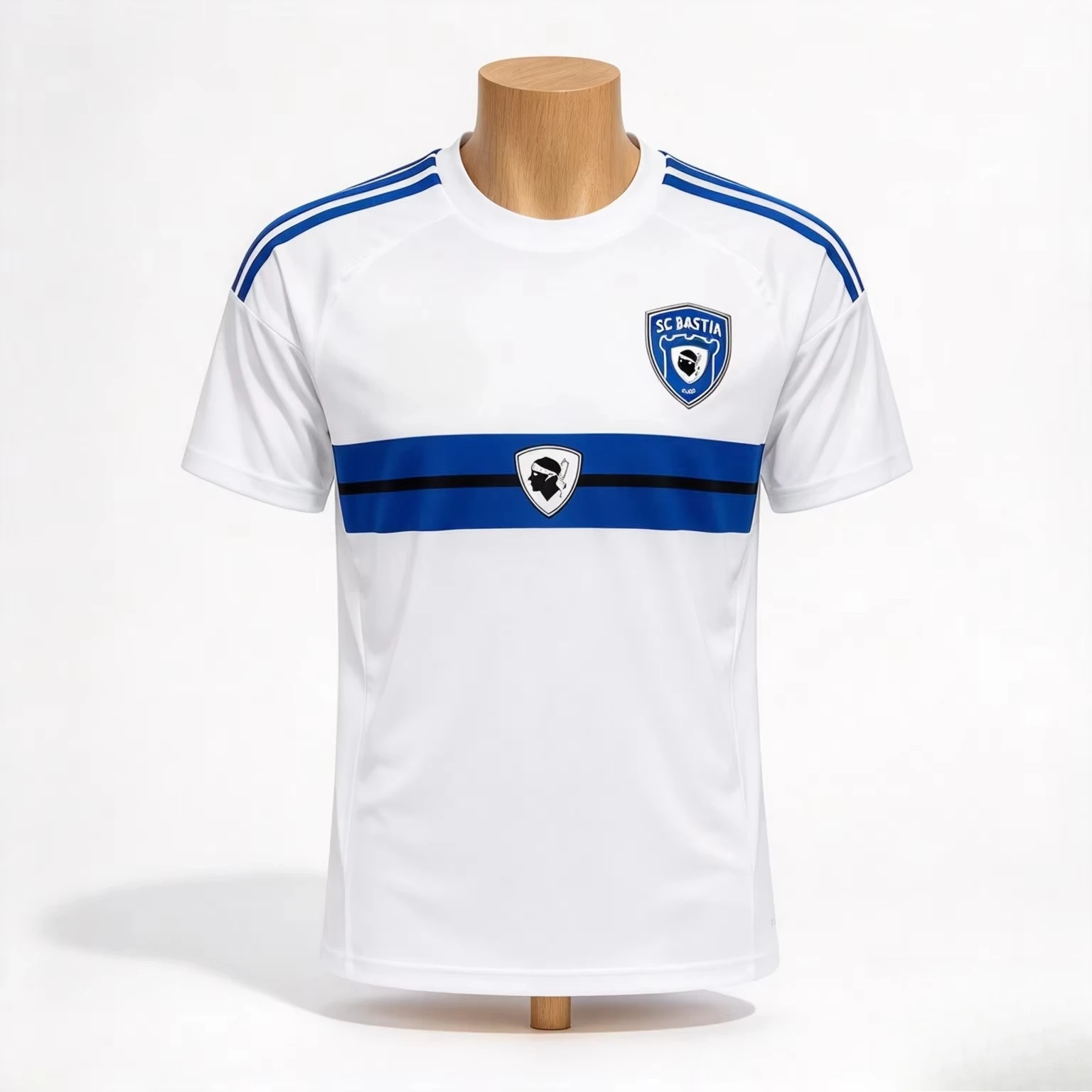 2026-27 Bastia French Football Jersey Y2K Quick Drying 3D Printed Breathable Men's Women's Parent-child Football Short Sleeves