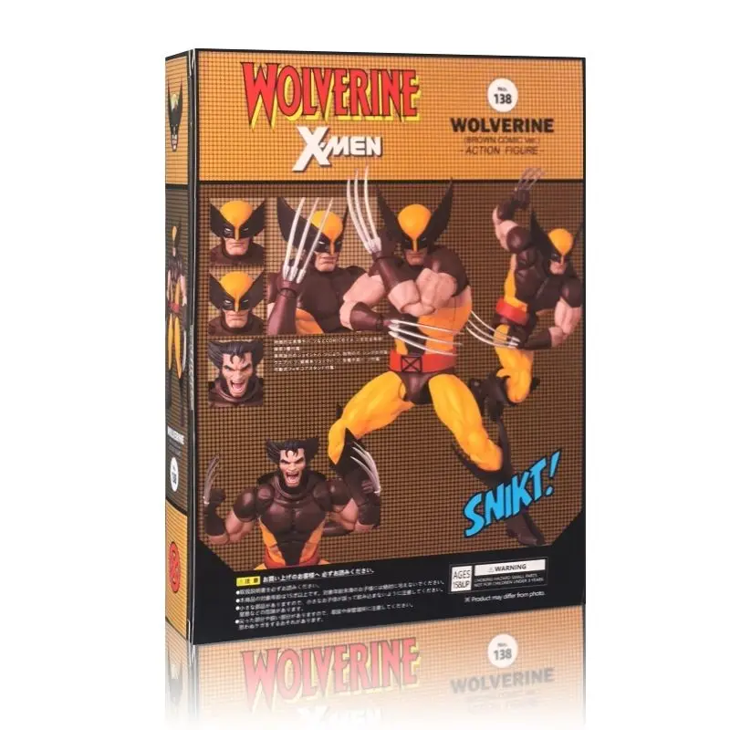 Ct Toys Wolverine Figure Brown Comic Mafex 138 X-Men Anime Action Figure Shf Figurine Model Statue Toys Christmas Gifts