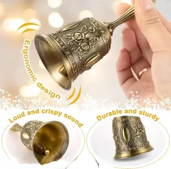 2025 Brass Handicraft Bell Metal Call Bells Alarm Hand Held Service Call Bell Desktop Bell Tea Dinner Bell Bronze Christams Bell