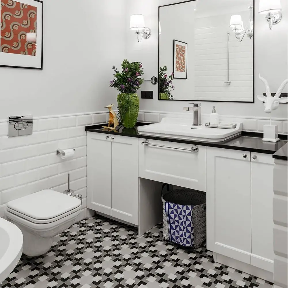 ブラッシュニッケル シングルハンドル洗面台蛇口 ポップアップ排水口付き、デッキプレート付属、BF307-BN