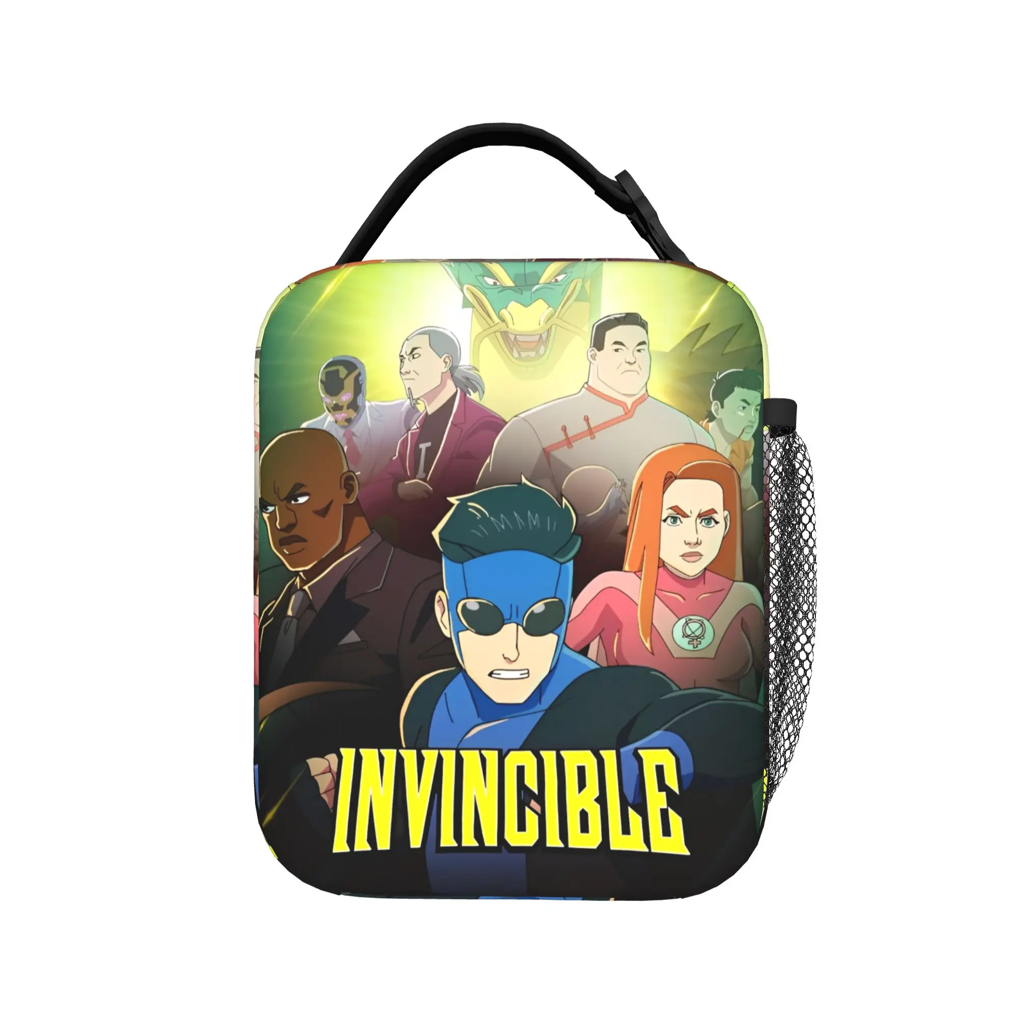 Invinci-bles Insulated Lunch Bag Portable 70s Lunch Container Cooler Bag Lunch Box Tote Office  Travel Men Women