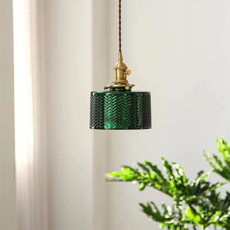 Japanese Retro Green Glass Wall Lamps Homestay Hotel Corridor Bedroom Bedhead Restaurant Corridor
