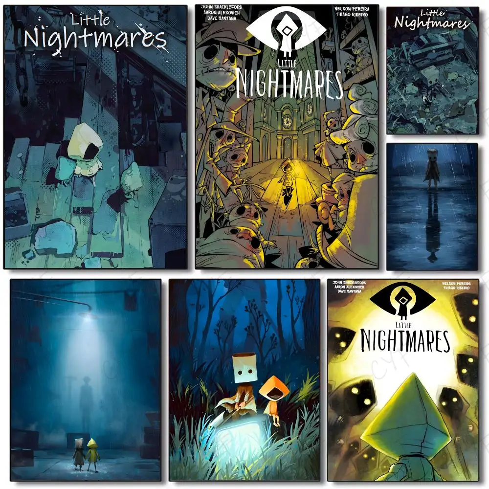 game horror L-Little Nightmares Poster Painting Wall Art Mural for Living Room Home Decor and Gifts