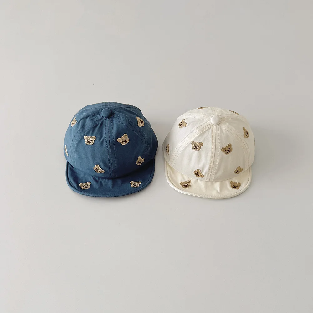 

Детская кепка для малышей 2-14 месяцев, весна-осень 2026, новая, с милым медведем, для мальчиков, бейсболка-флип