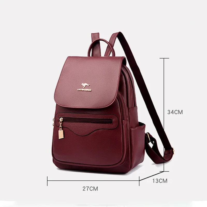 2026 المرأة الجديدة عالية الجودة حقيبة جلدية سعة كبيرة حقائب كتف مدرسية للمراهقات حقيبة السفر #5