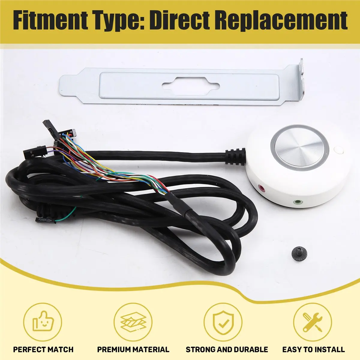 DT81 Computer Desktop Switch Button with Dual USB Audio Desktop Host External Boot Button Adhesive Switch.