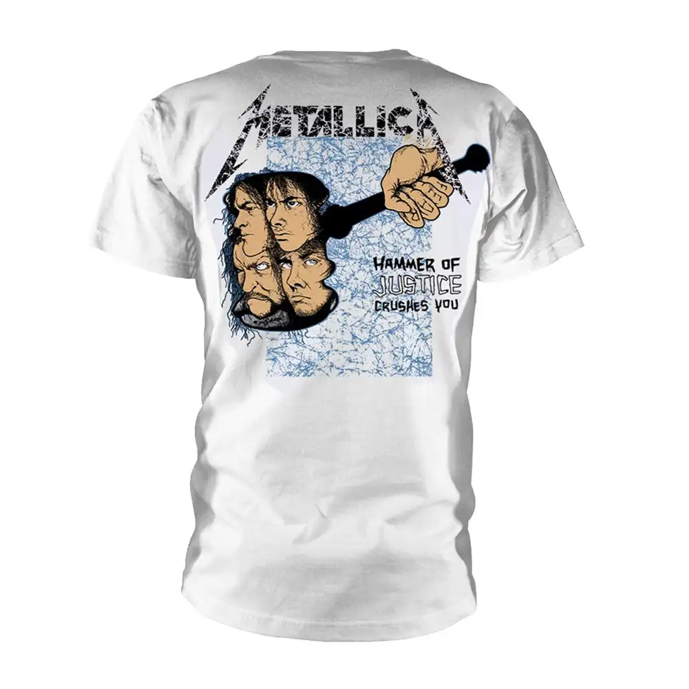 تي شيرت Metallica and Justice for All Band مطبوع عليه رسومات الصيف والخريف والشتاء للرجال والنساء بأكمام قصيرة كاجوال فضفاض