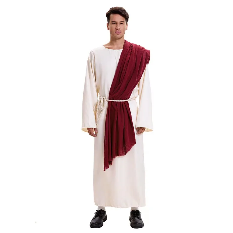 Cosplay Arabische Dubai Robe+Touw+Hoofddoek Cosplay Set Midden-Oosten Missionaris cosplay kostuum