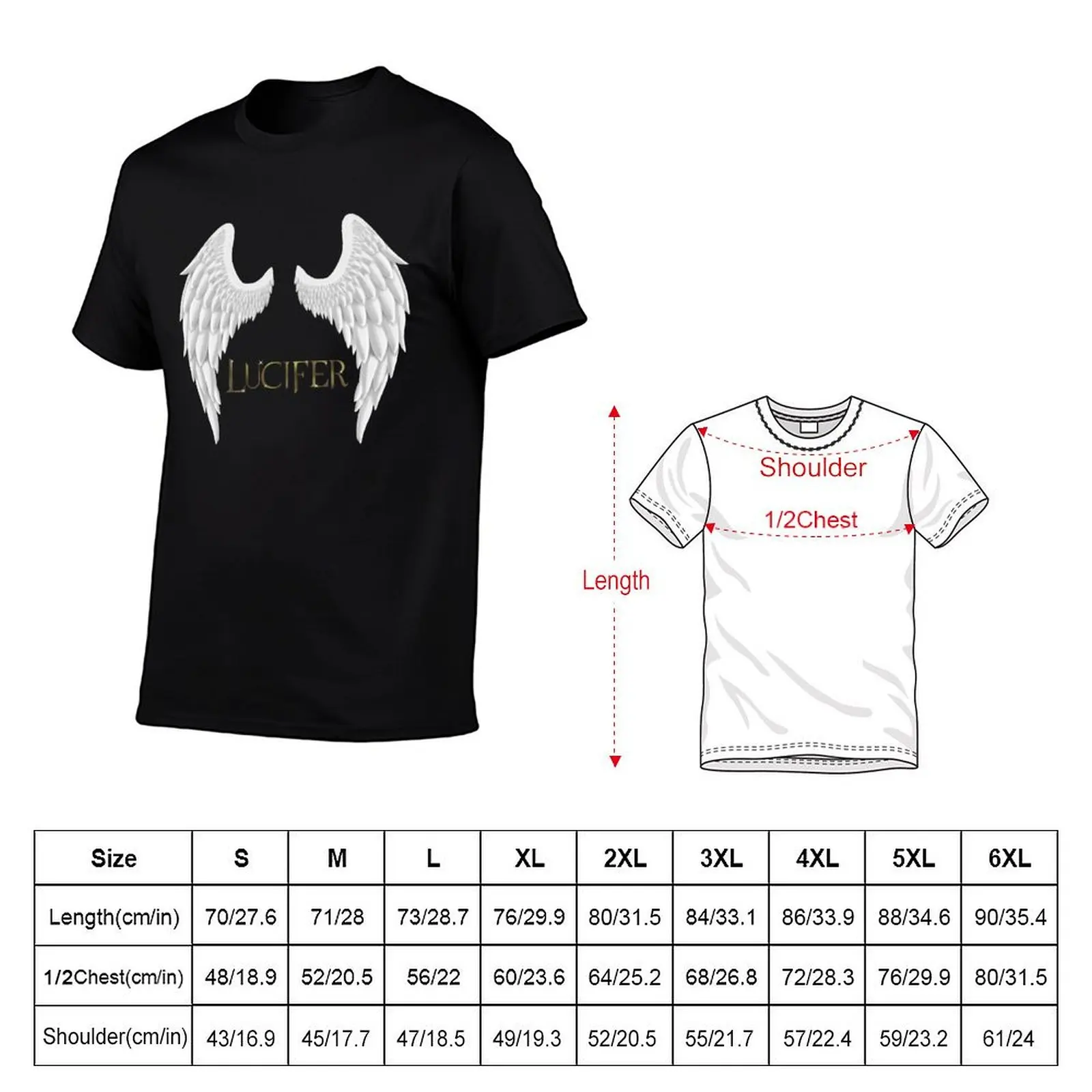 Lucifer wings T-Shirt Basic Short Sleeve T-Shirt for Men