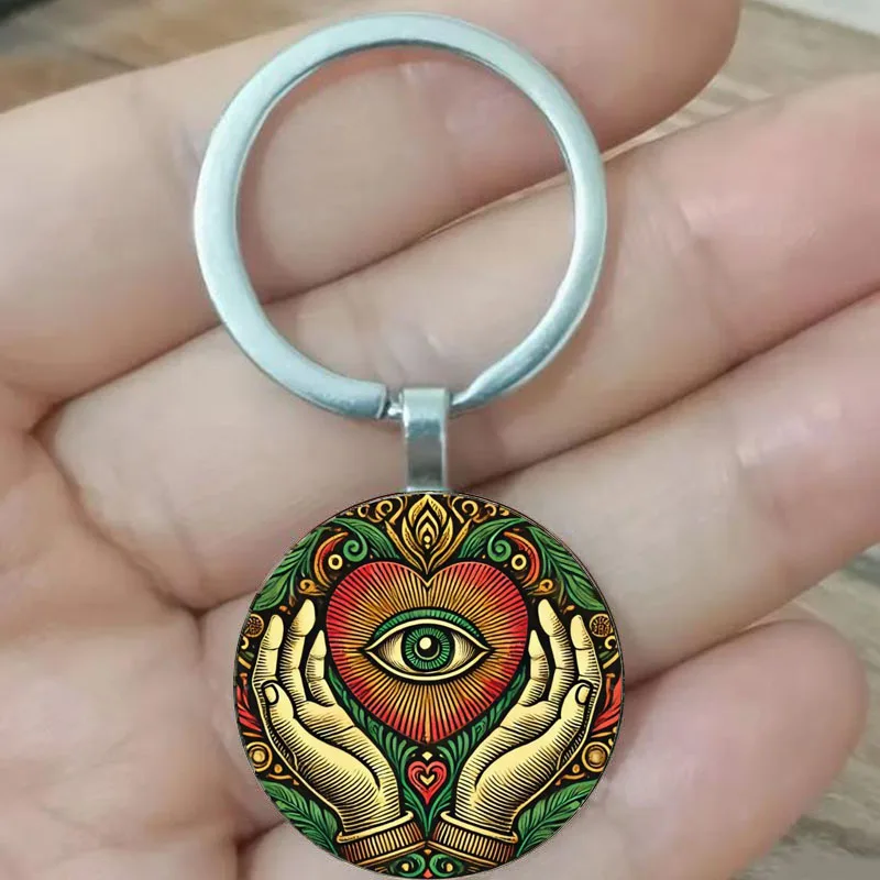 Il Logo Portachiavi Circolare Messicano In Stile Retrò è Perfetto Per Le Famiglie In Messico